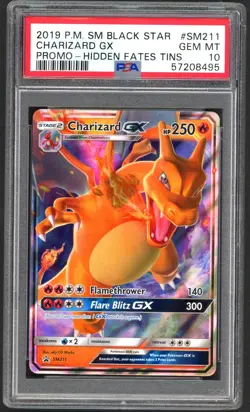 Pokemon Card - PSA 10 Charizard GX SM211 - Hidden Fates Tins - GEM MT - PSA10 - Image 1