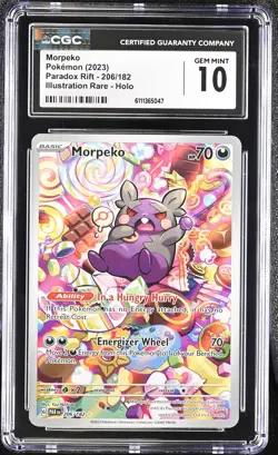 Morpeko 206/182 Illustration Rare Holo Paradox Rift Pokemon CGC 10 Gem Mint - Image 1