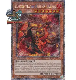 Yugioh! 1x Blaster, Dragon Ruler of Infernos RA03-EN010 Platinum Secret Rare NM - Image 1