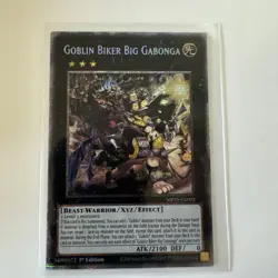 Yu-Gi-Oh! TCG Goblin Biker Big Gabonga 1st Edition LP Secret Rare Card MINT - Image 1