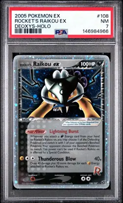 PSA 7 - 2005 POKEMON EX DEOXYS - #108 ROCKET'S RAIKOU EX-HOLO - Image 1