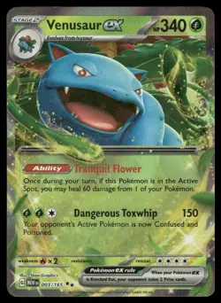 Pokemon Cards Venusaur ex 003/165 151 Double Rare NM *4 - Image 1