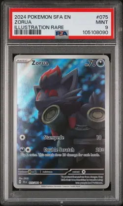 2024 POKEMON SFA EN-SHROUDED FABLE ILLUSTRATION RARE #075 ZORUA PSA 9 - Image 1