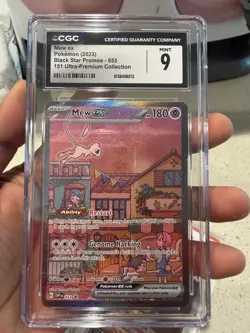 Mew ex Pokemon 2023 Black Star Promos 053 151 Ultra-Premium Collection CGC 9 H1 - Image 1
