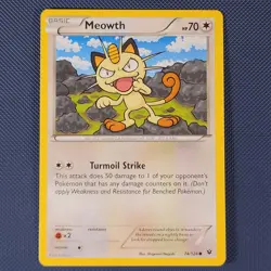 Meowth 74/124 - Fates Collide - Common Pokemon Card - NM - Image 1