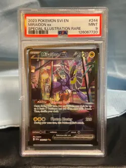 2023 POKEMON SVI EN MIRAIDON EX #244 SPECIAL ILLUSTRATION RARE PSA 9 - Image 1
