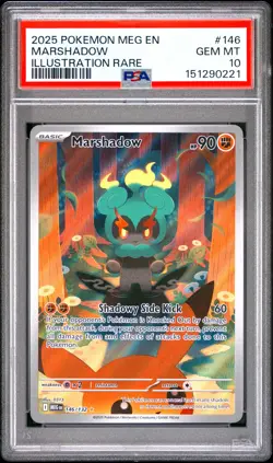 2025 POKEMON MEG EN-MEGA EVOLUTION ILLUSTRATION RARE #146 MARSHADOW PSA 10 - Image 1