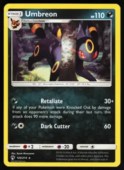 Umbreon 120 214 R Lost Thunder Pokemon Lightly Played - Image 1