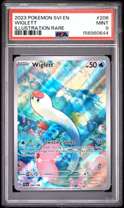 2023 POKEMON SVI EN-SCARLET & VIOLET ILLUSTRATION RARE #206 WIGLETT PSA 9 - Image 1