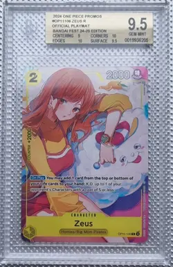 One Piece - OP11-106 Zeus Bandai Card Games Fest 24-25 Promo - Beckett BGS 9.5 - Image 1