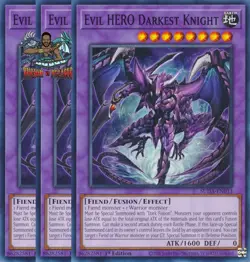 Yugioh! 3x Evil HERO Darkest Knight SUDA-EN033 Common 1st Ed NM - Image 1