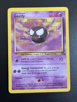 Gastly 33/62 Fossil Set Unlimited 1999 Pokemon Card Uncommon NM - Image 1