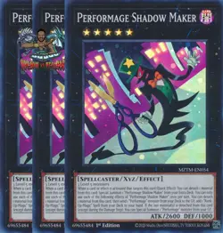 Yugioh! 3x Performage Shadow Maker MZTM-EN054 Super Rare 1st Ed NM - Image 1