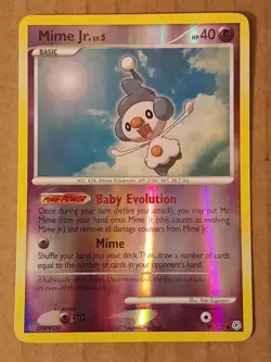 Pokemon Mime Jr. 90/130 Diamond & Pearl Reverse Holo LP See Pictures - Image 1