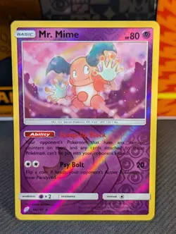Mr. Mime - 66/181 - Reverse Holo Rare - Team Up NM Unplayed - Pokemon Card - Image 1