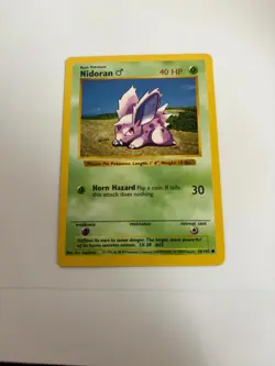 Nidoran M 55/102 Common Base Set Shadowless Pokemon Unlimited NM - Image 2