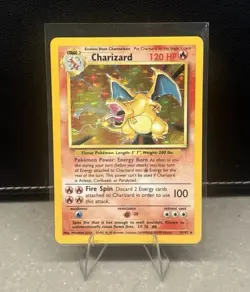 90's Pokemon Base Set Unlimited Charizard 4/102 Holo Rare NM - Image 1