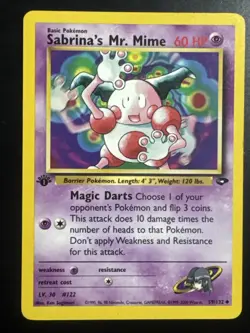 Sabrina’s Mr. Mime 59/132 Gym Challenge 1st Edition Pokemon - Image 1
