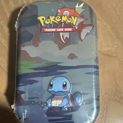 Pokemon TCG Mini Tin Squirtle & Magikarp 2 Booster Packs Metal Coin 2019 - Image 1