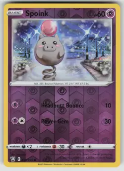 SPOINK 055/163 COMMON BATTLE STYLES POKEMON REVERSE HOLO NEAR MINT - Image 1