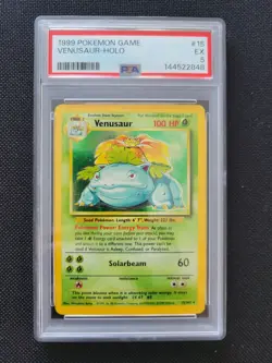 Venusaur 1999 POKEMON BASE SET UNLIMITED #15 15/102 HOLO PSA 5 - Image 3