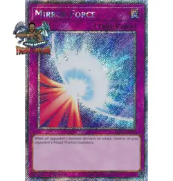 Yugioh! 1x Mirror Force RA03-EN093 Platinum Secret Rare 1st Ed NM - Image 1