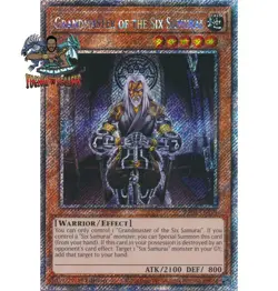 Yugioh! 1x Grandmaster of the Six Samurai RA03-EN174 Platinum Secret Rare NM - Image 1