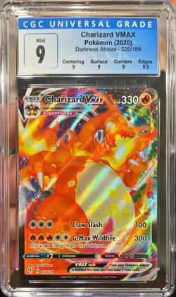 2020 Pokemon Darkness Ablaze Charizard Vmax Full Art 020/189 CGC 9 Mint - Image 1