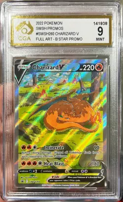2022 Pokemon Ultra Premium Collection Charizard V SWSH260 Black Star Promo CGA 9 - Image 1