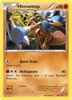 Pokemon Hitmontop 49/111 Uncommon XY Furious Fists LP - Image 1
