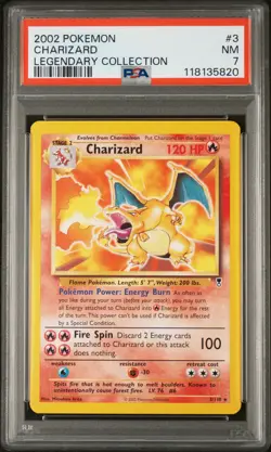 2002 POKEMON LEGENDARY COLLECTION #3 CHARIZARD PSA 7 - Image 1
