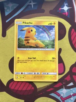Pokemon Pikachu 28/73 - SM Shining Legends - Shatter Holo - Excellent - Image 1
