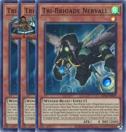 Yugioh! 3x Tri-Brigade Nervall OP16-EN009 Super Rare NM - Image 1