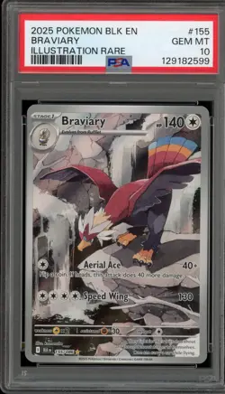 Pokemon Braviary Black Bolt Illustration Rare #155 PSA 10 Gem Mint - Image 1