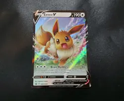 Eevee V SWSH065 Full Art Black Star Promo Pokemon Card LP - Image 1