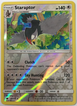 POKEMON STARAPTOR 83/111 CRIMSON INVASION RARE REVERSE HOLO NEAR MINT - Image 1