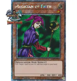 Yugioh! 1x Magician of Faith RA03-EN090 Platinum Secret Rare 1st Ed NM - Image 1