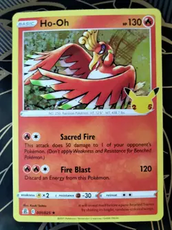 Ho-Oh 001/025 Celebrations 25th Anniversary Holo Rare Pokemon TCG NM/M - Image 2