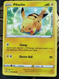 Pikachu 065/202 Sword & Shield Base Set Non Holo Common NM/M - Image 1