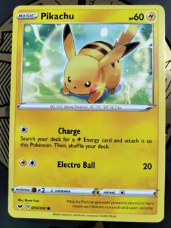 Pikachu 065/202 Sword & Shield Base Set Non Holo Common NM/M - Image 2