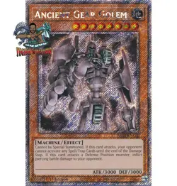 Yugioh! 1x Ancient Gear Golem RA03-EN151 Platinum Secret Rare 1st Ed NM - Image 1