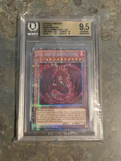 Yu-Gi-Oh Uria Lord of Searing Flames MZMU 1st Ed Secret Rare Beckett BGS 9.5 - Image 1
