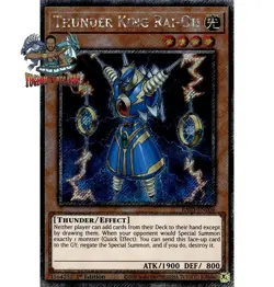 Yugioh! 1x Thunder King Rai-Oh RA03-EN206 Platinum Secret Rare 1st Ed NM - Image 1