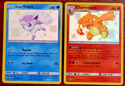 🔴MINT🔴ALOLAN VULPIX SV8/SV94 & CHARMELEON SV7/SV94 TWO CARDS Shiny Holo Rares - Image 1