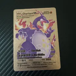 Pokemon Card - Charizard Vmax Gold Metal Card Fan Art - Image 1