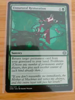 MTG Unnatural Restoration 191 Phyrexia: All Will Be One M/NM Free UK P&P - Image 1