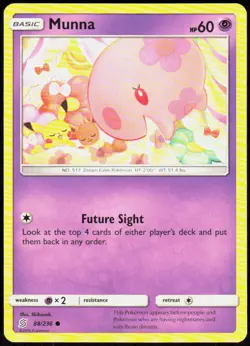 Munna 88/236 Common Unified Minds Pokemon Near Mint - Image 1