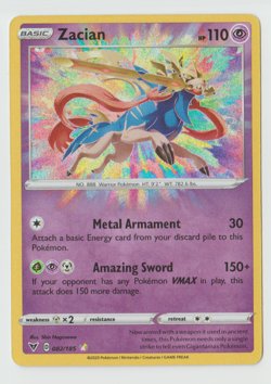 Pokemon TCG Zacian 82/185 Vivid Voltage Amazing Rare Holo - Image 1