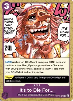 It's to Die For UC Two Legends OP08-076 One Piece TCG - Image 1