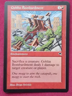 Magic The Gathering TEMPEST GOBLIN BOMBARDMENT red card MTG - Image 1